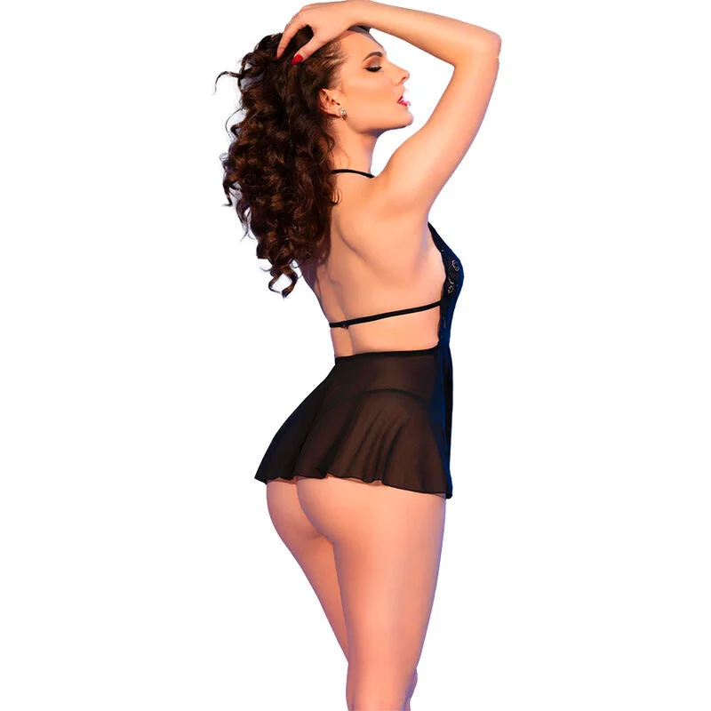 CHILIROSE - CR 4720 BABYDOLL & TANGA SCHWARZ