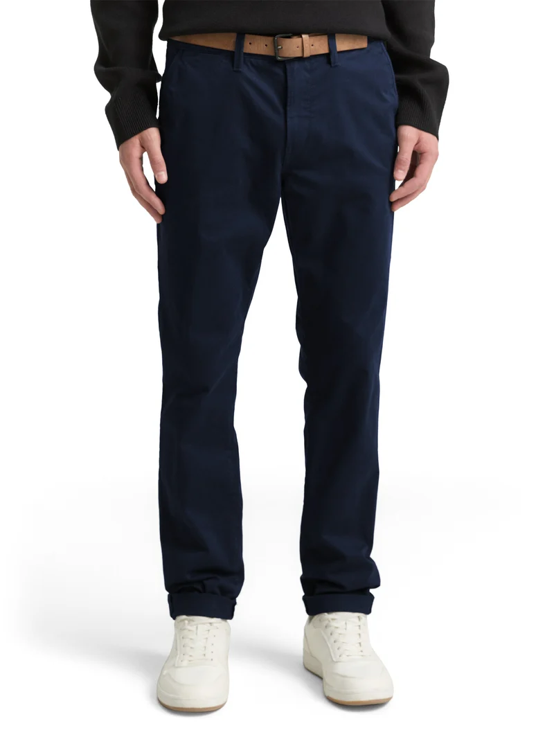 Slim Chino with belt, Sky Captain Blue