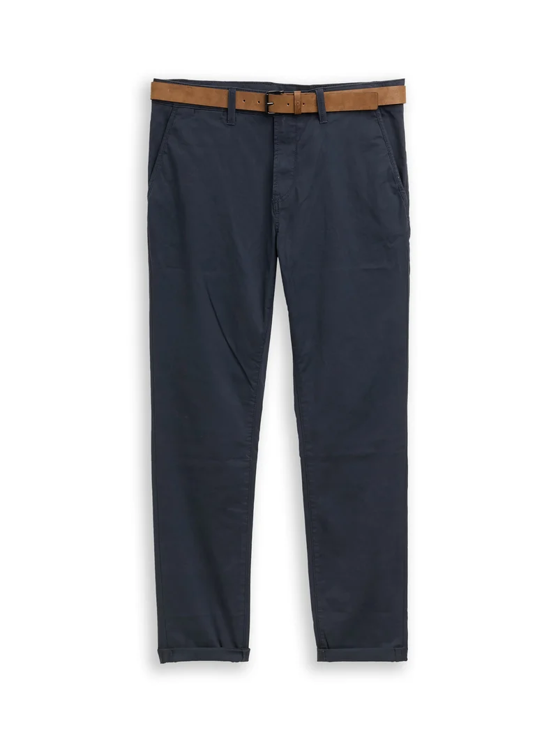 Slim Chino with belt, Sky Captain Blue