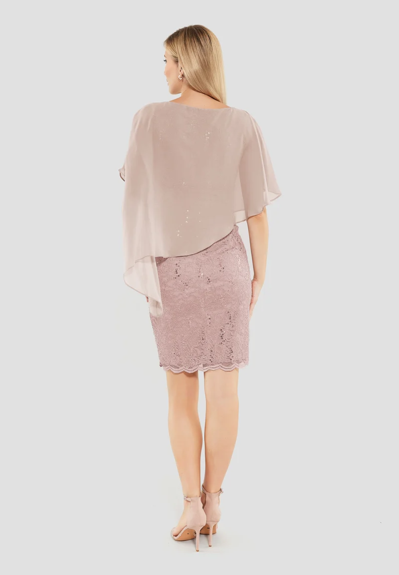 Cocktailkleid mit Überwurf