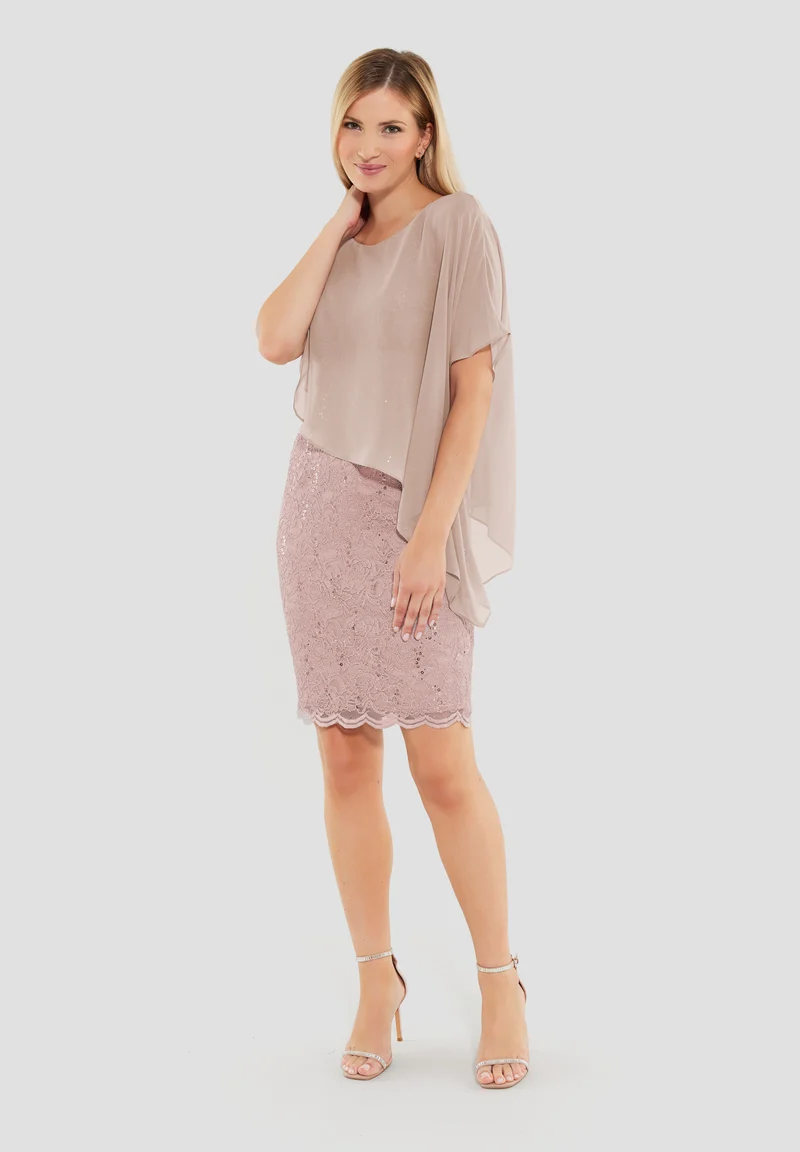 Cocktailkleid mit Überwurf
