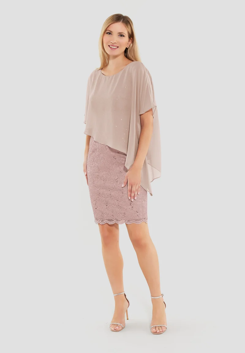 Cocktailkleid mit Überwurf