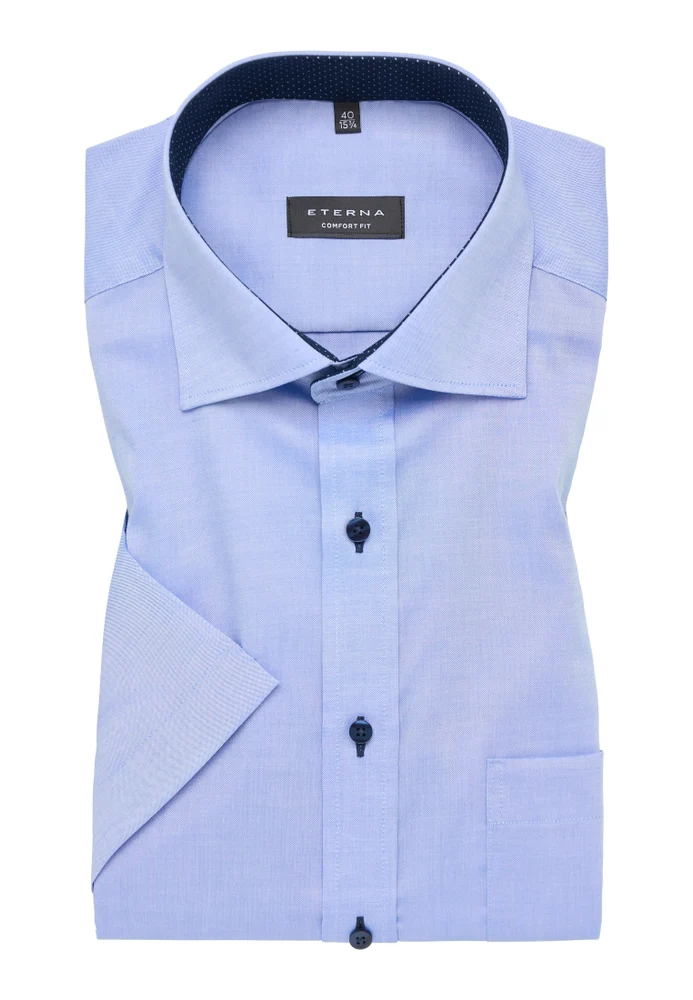 ETERNA unifarbenes Pinpoint Kurzarmhemd COMFORT FIT