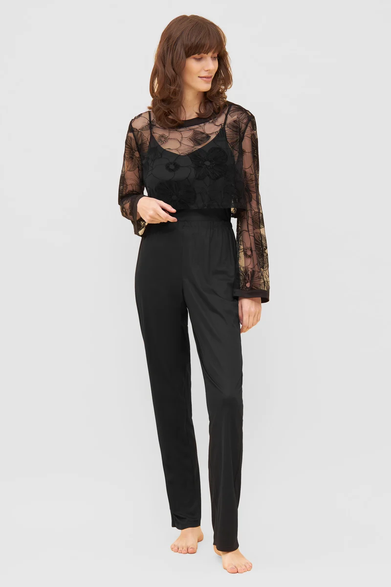 Py, 1/1 sleeve, pants 1/1, round ne, Black