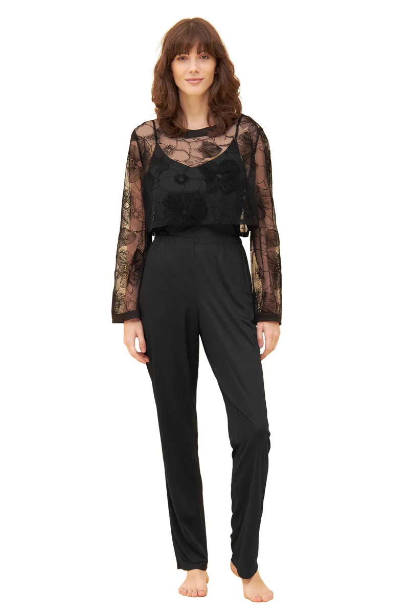 Py, 1/1 sleeve, pants 1/1, round ne, Black