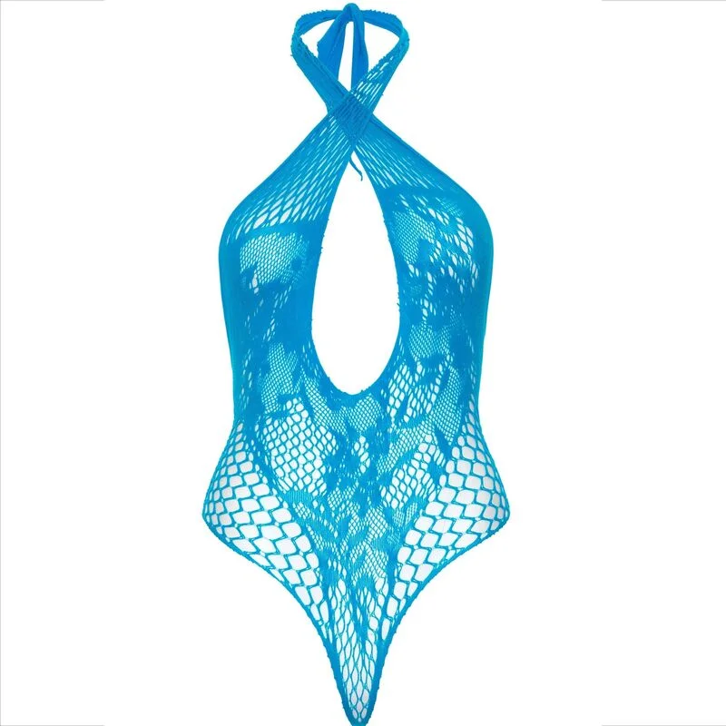 LEG AVENUE - BODY MIT SPITZE BLAU