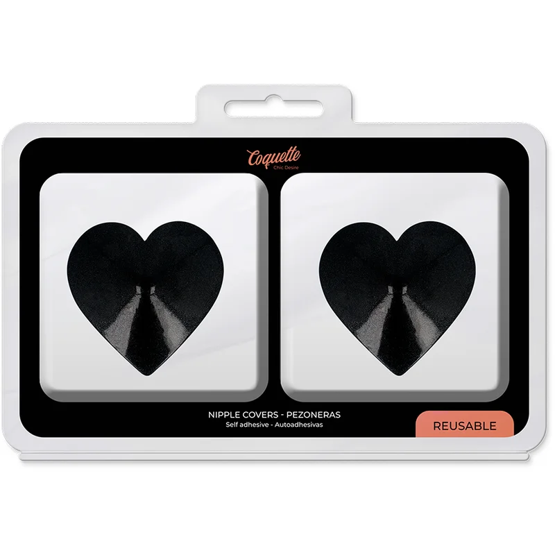 COQUETTE CHIC DESIRE - NIPPELCOVER MIT SCHWARZEN HERZEN