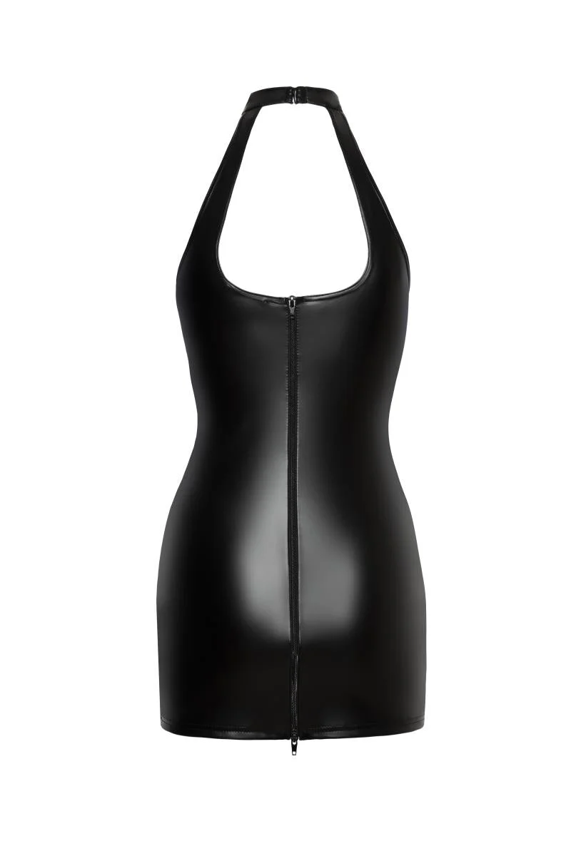 NOIR HANDMADE – F291 Wetlook-Spitzenkleid Neckholder