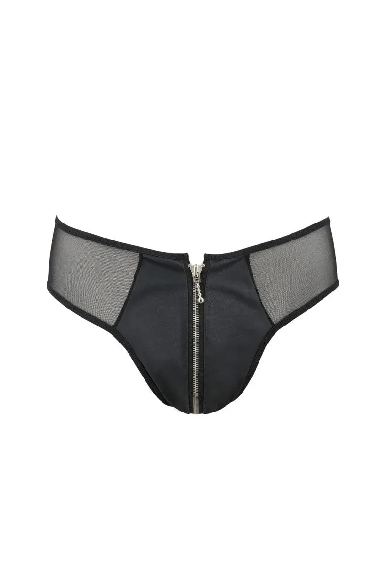Passion Menswear - Stilvoller Herren Slip in Kunstleder & Netz Optik