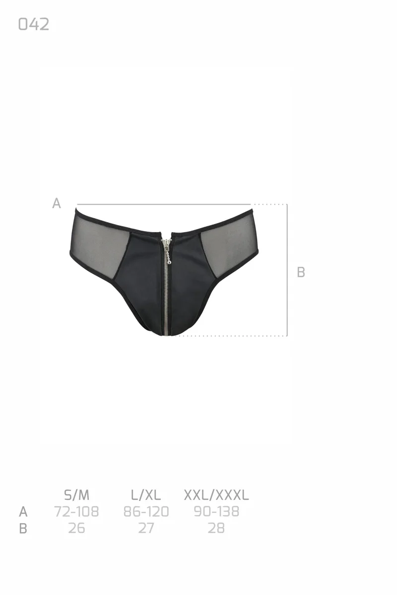 Passion Menswear - Stilvoller Herren Slip in Kunstleder & Netz Optik