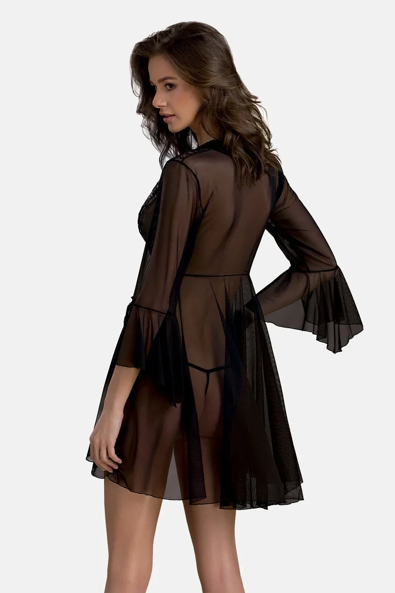 schwarzes Peignoir PA596618 von Passion