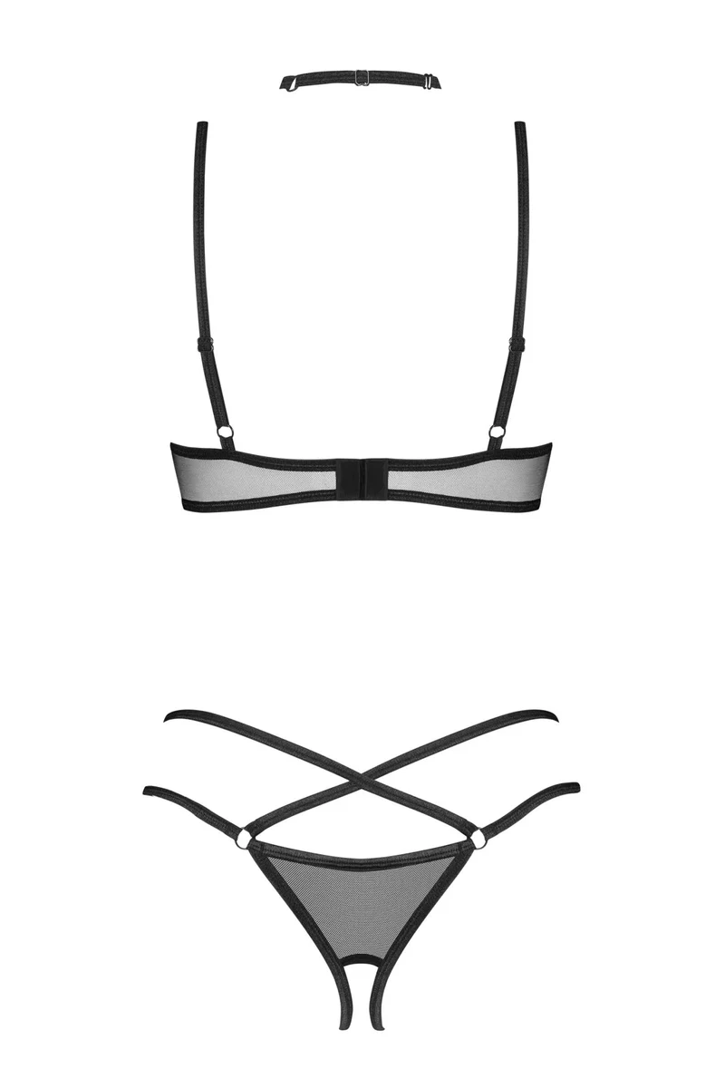 OBSESSIVE Donarella 3-teiliges ouvert Set schwarz