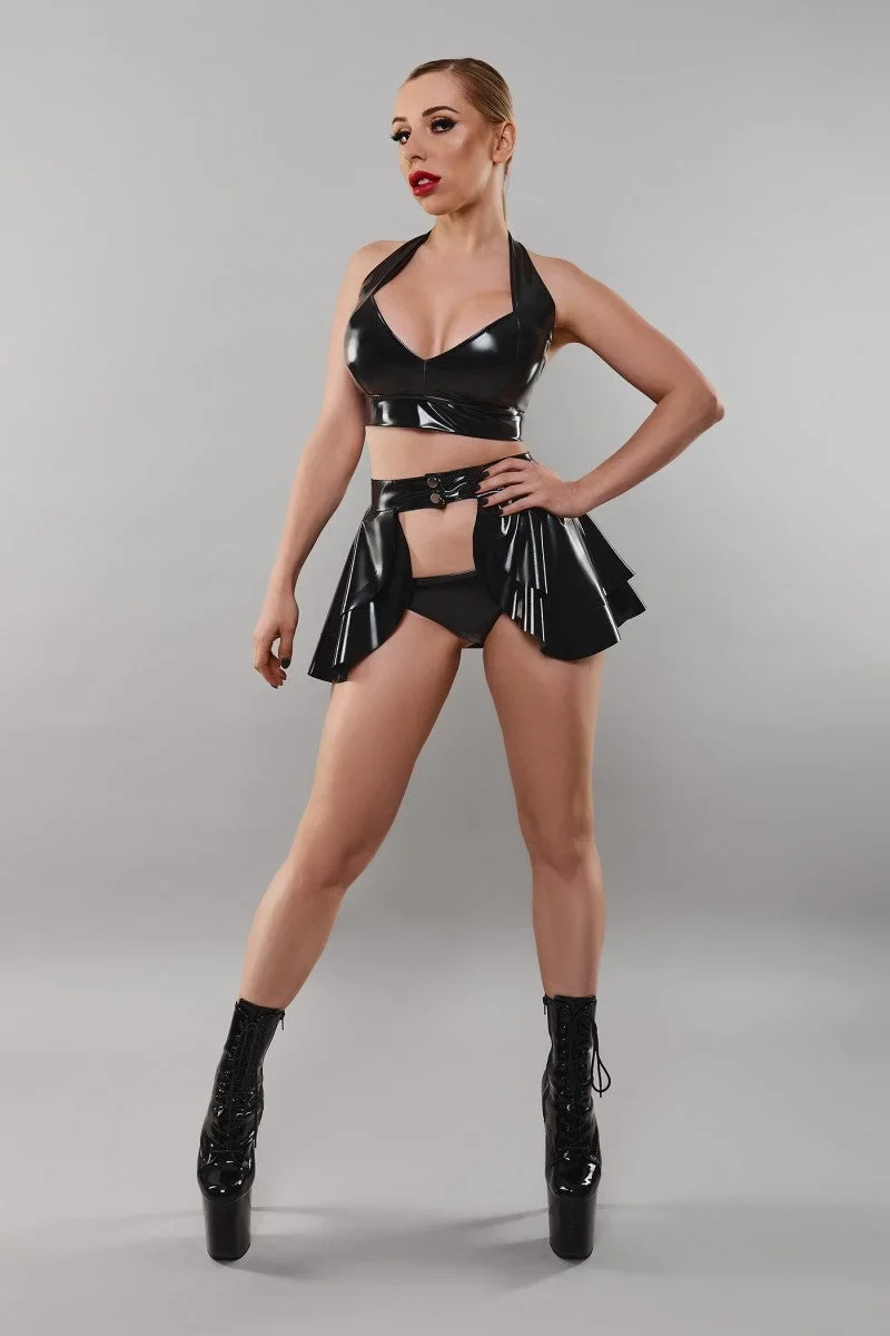 schwarzer Damen-Rock TDMadlene001 von Demoniq Total Domination Collection