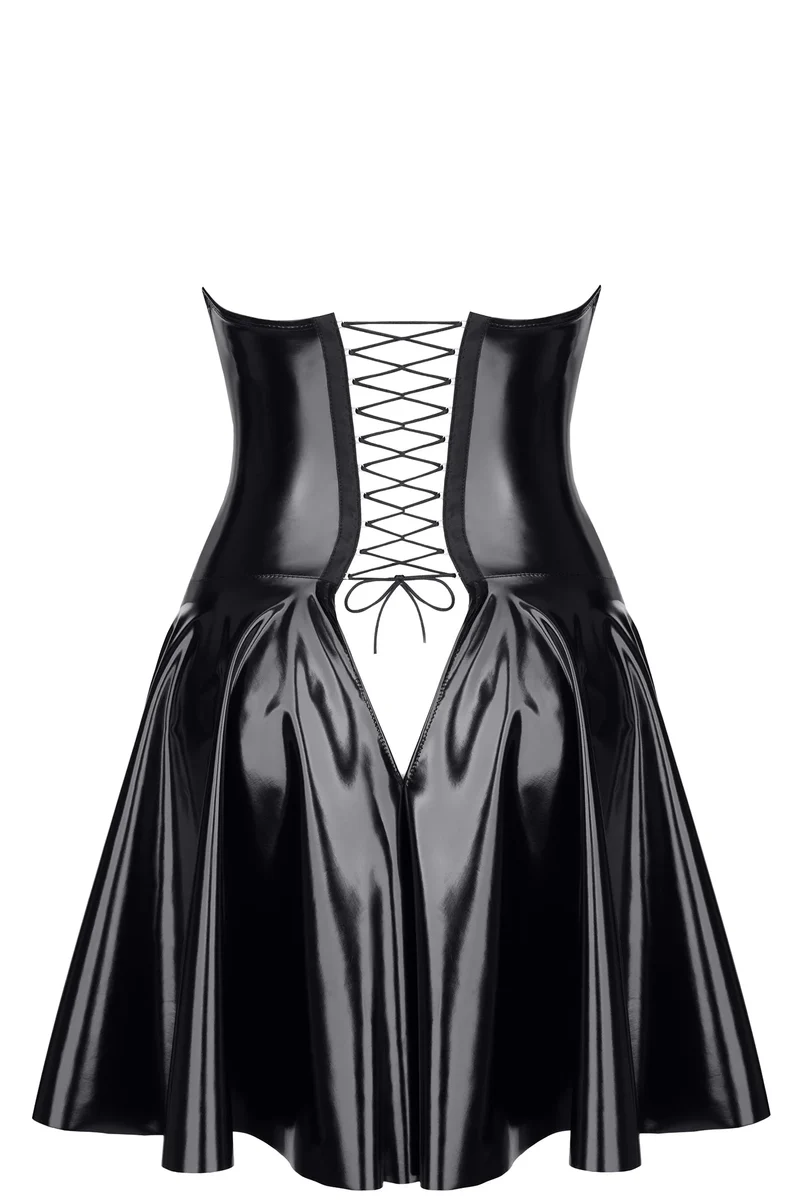 schwarzes Lack Miniklied TDJutta001 - 3XL