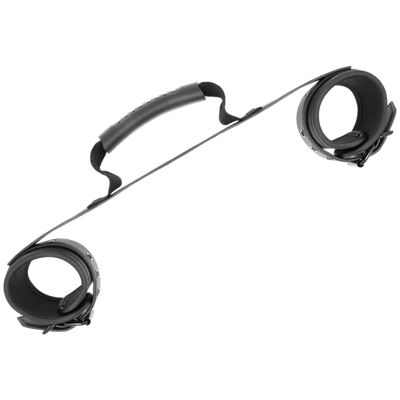 FETISH SUBMISSIVE – Handschellen aus veganem Leder mit Neopren-Futter & Griff
