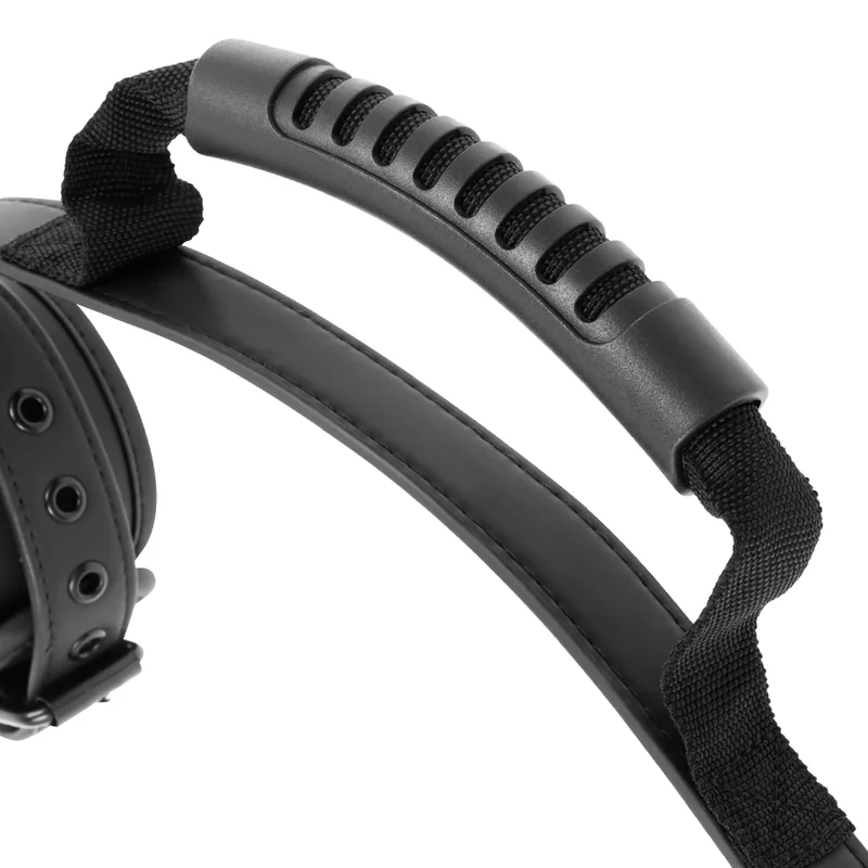 FETISH SUBMISSIVE – Handschellen aus veganem Leder mit Neopren-Futter & Griff