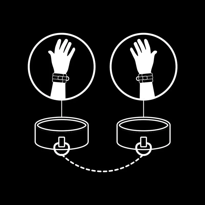 FETISH SUBMISSIVE - HANDSCHELLEN AUS VEGANEM LEDER MIT NOPRENE-FUTTER