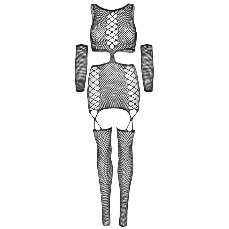 LEG AVENUE - STRAPSGÜRTEL-KLEID MIT HANDSCHUHEN, EINE GRÖSSE