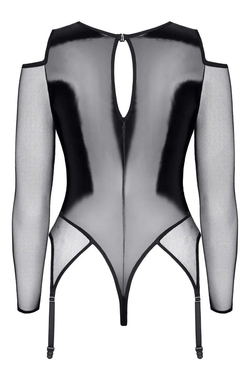 schwarzer Straps-Body TDTrude001 von Demoniq Total Domination Collection