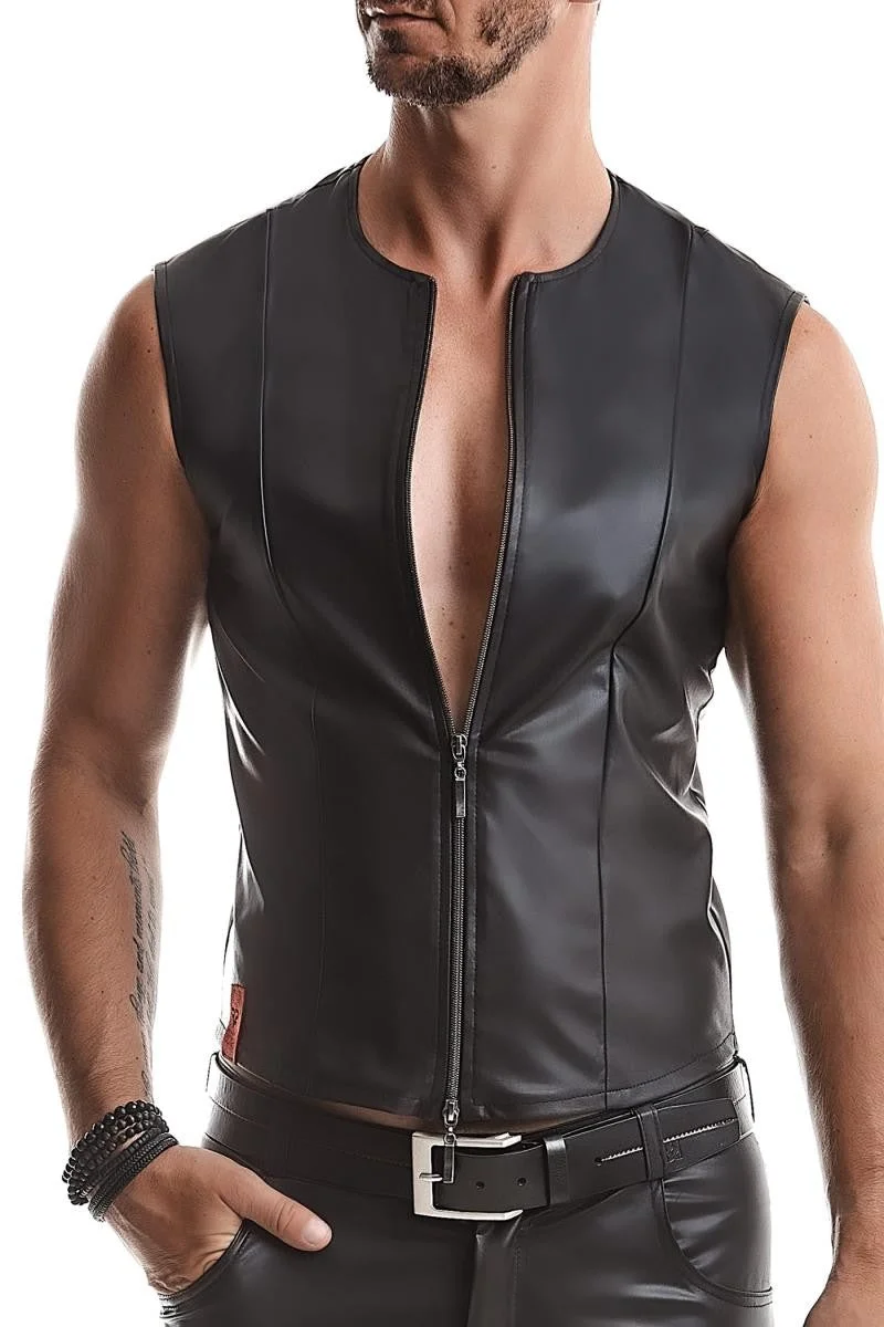Herren Weste RMOttaviano001 schwarz von Regnes Fetish Planet