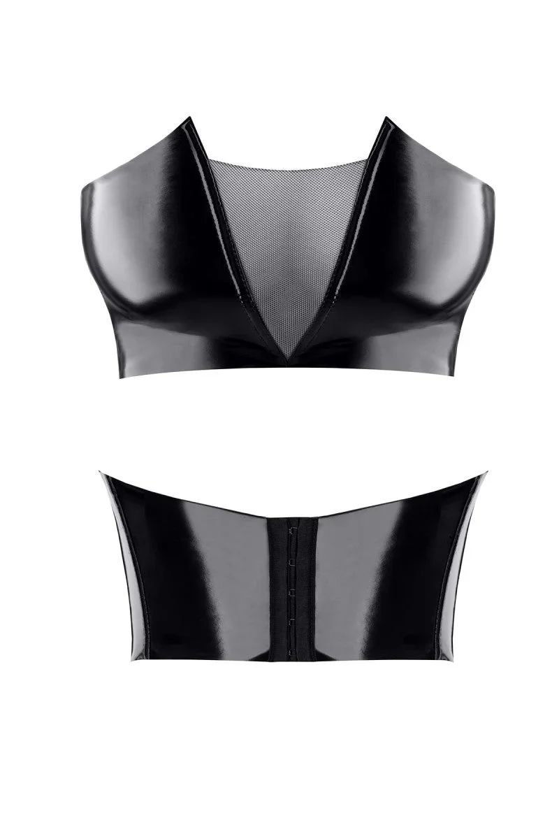 schwarzes Damen-Top TDGerda001 von Demoniq Total Domination Collection