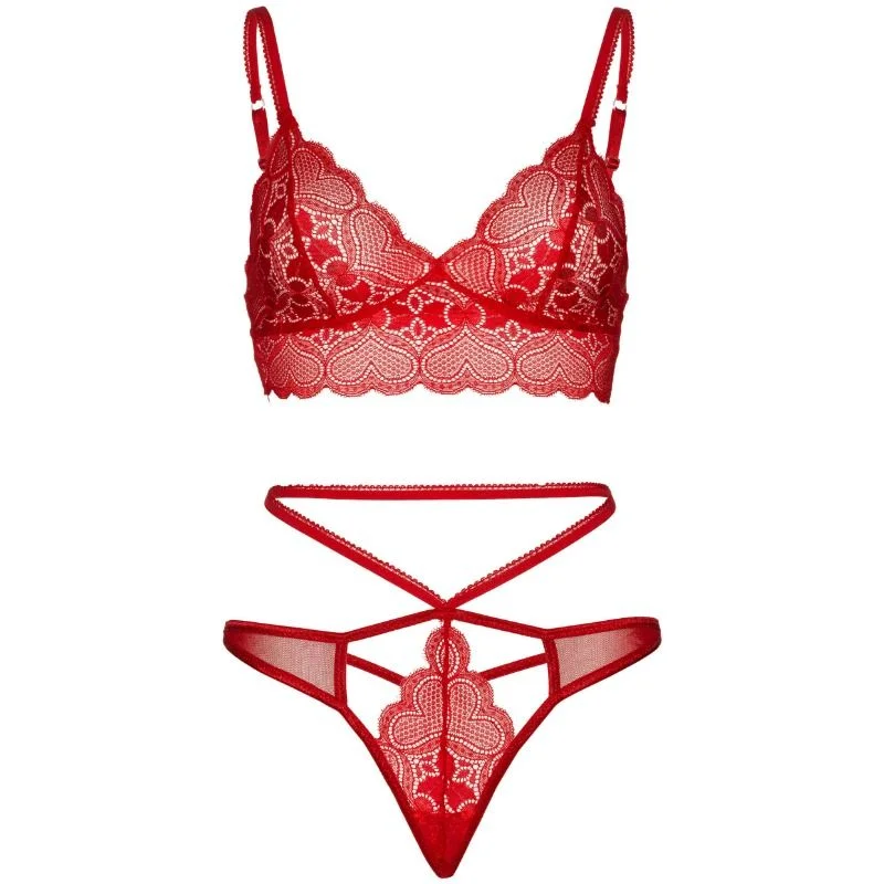 LEG AVENUE - 2-TEILIGES SET, SPITZEN-BRALET UND TANGA