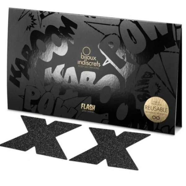 BIJOUX - INDISCRETS FLASH CROSS SCHWARZE NIPPELCOVER