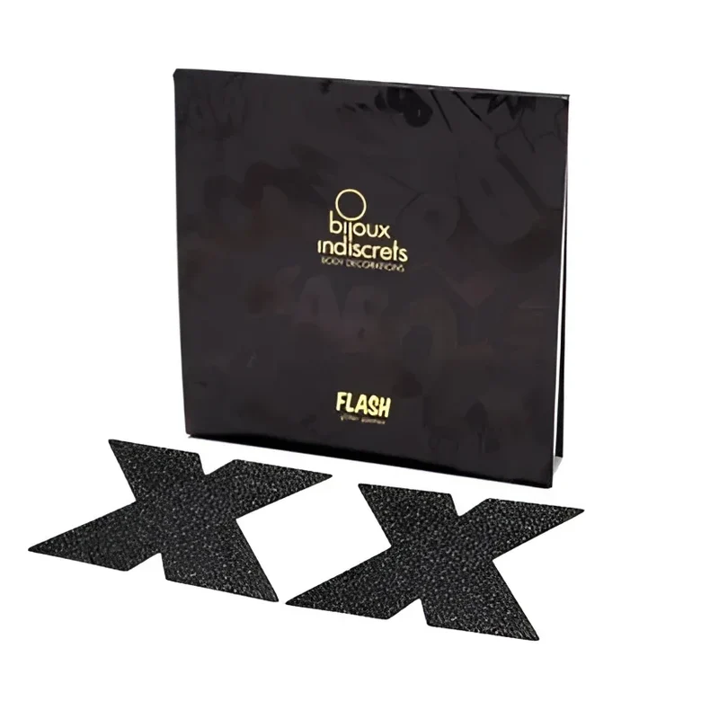 BIJOUX - INDISCRETS FLASH CROSS SCHWARZE NIPPELCOVER