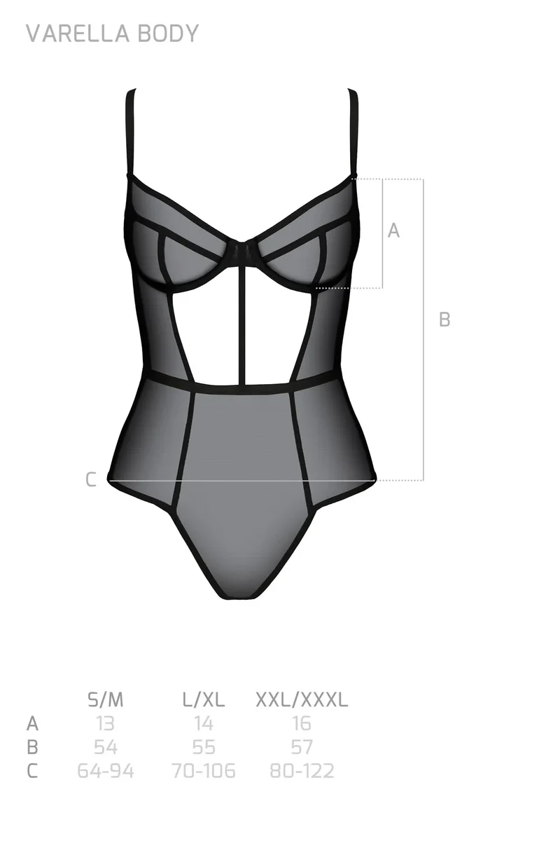 Schwarzer Netz-Body für Damen mit verstellbaren Trägern