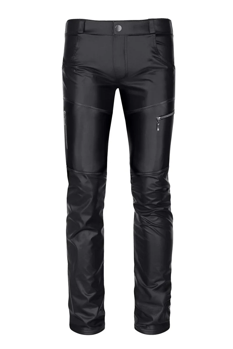 RMAmedeo Schwarz: Stylische Herrenhose mit Wetlook