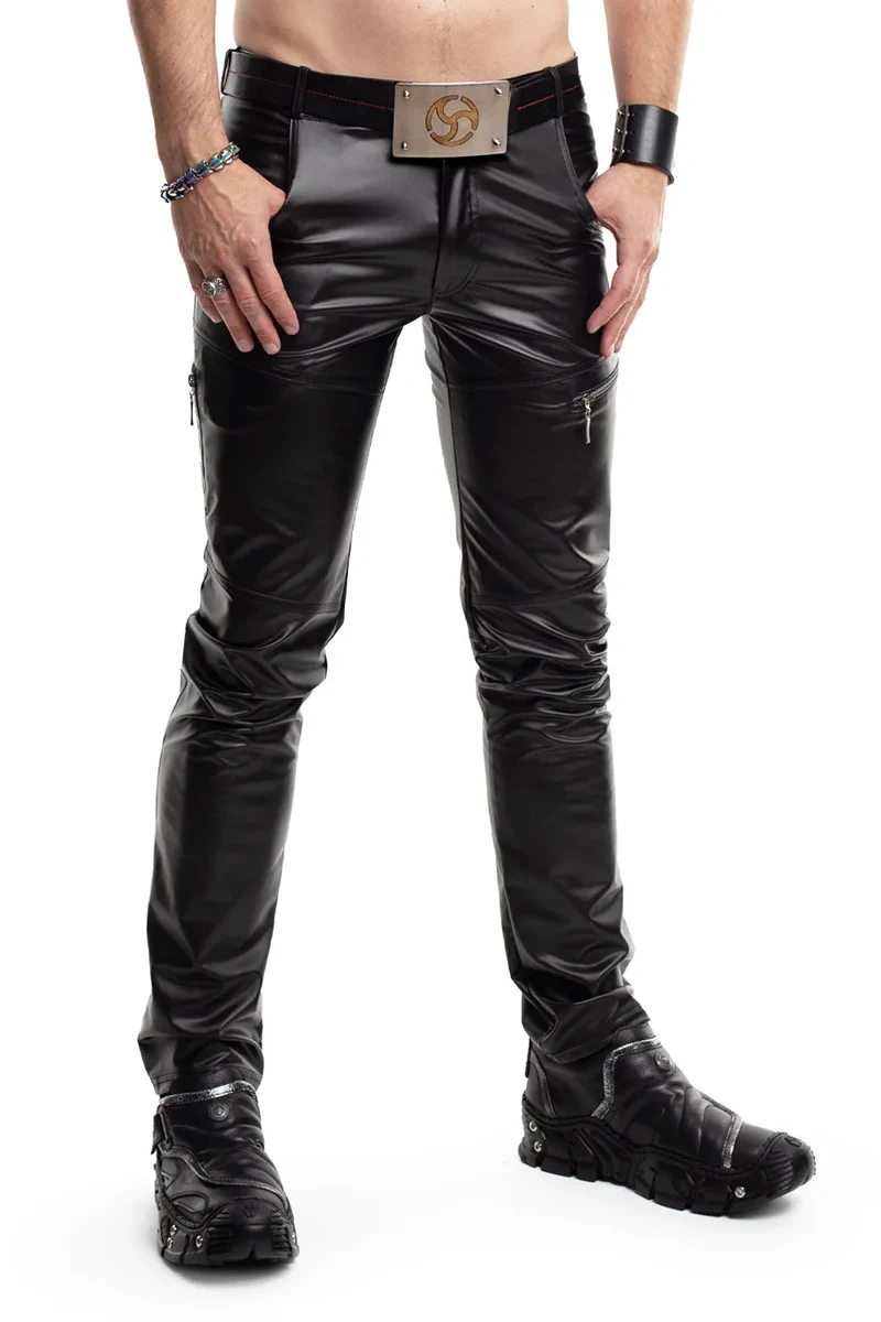 RMAmedeo Schwarz: Stylische Herrenhose mit Wetlook