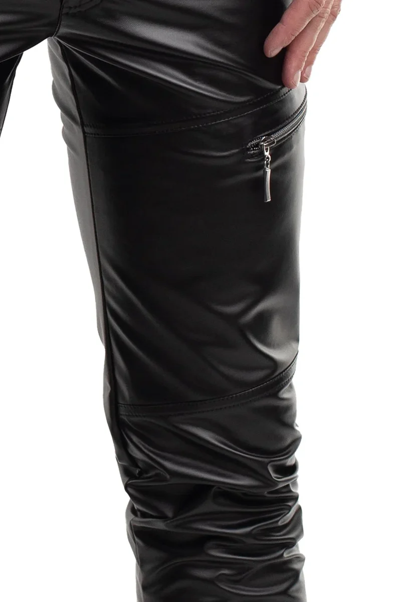 RMAmedeo Schwarz: Stylische Herrenhose mit Wetlook