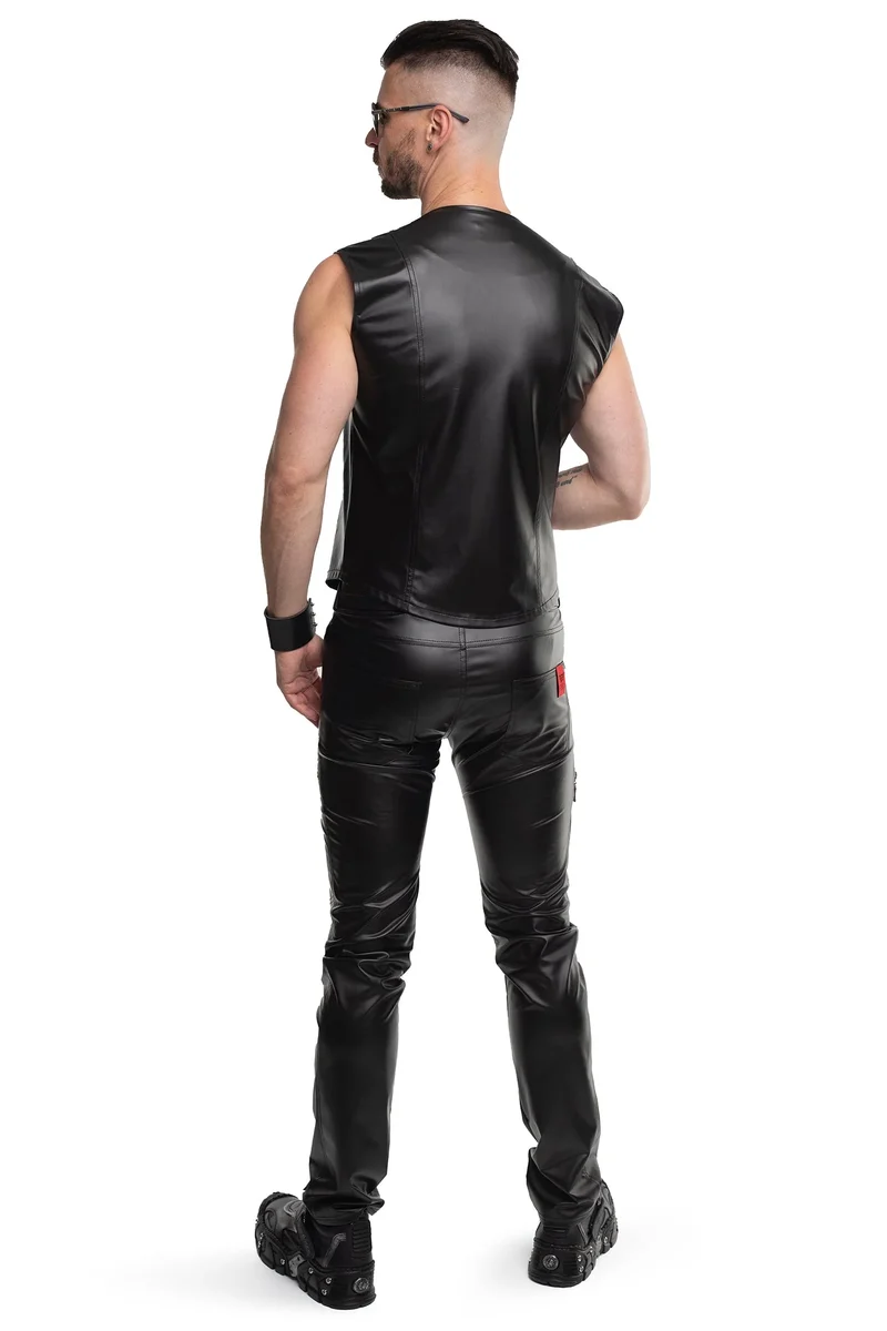 RMAmedeo Schwarz: Stylische Herrenhose mit Wetlook