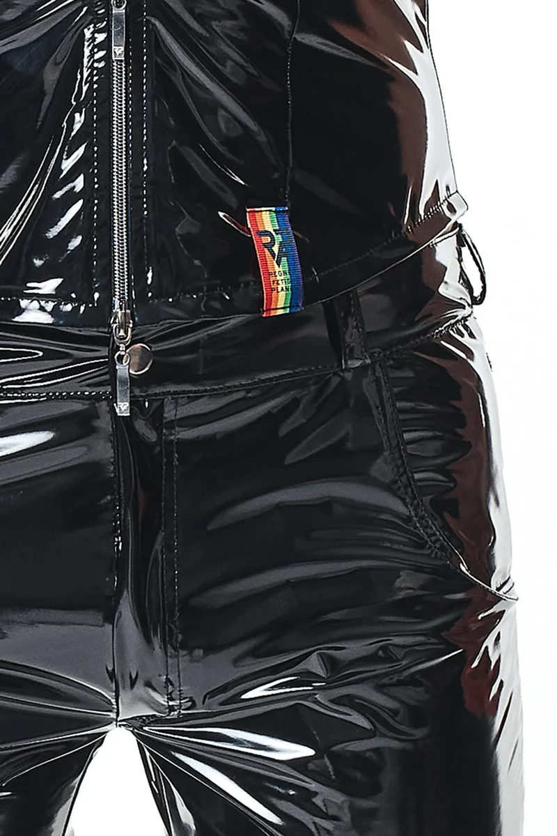 RMTaddeoRBW: Lackweste mit Regenbogen-Detail - Schwarz