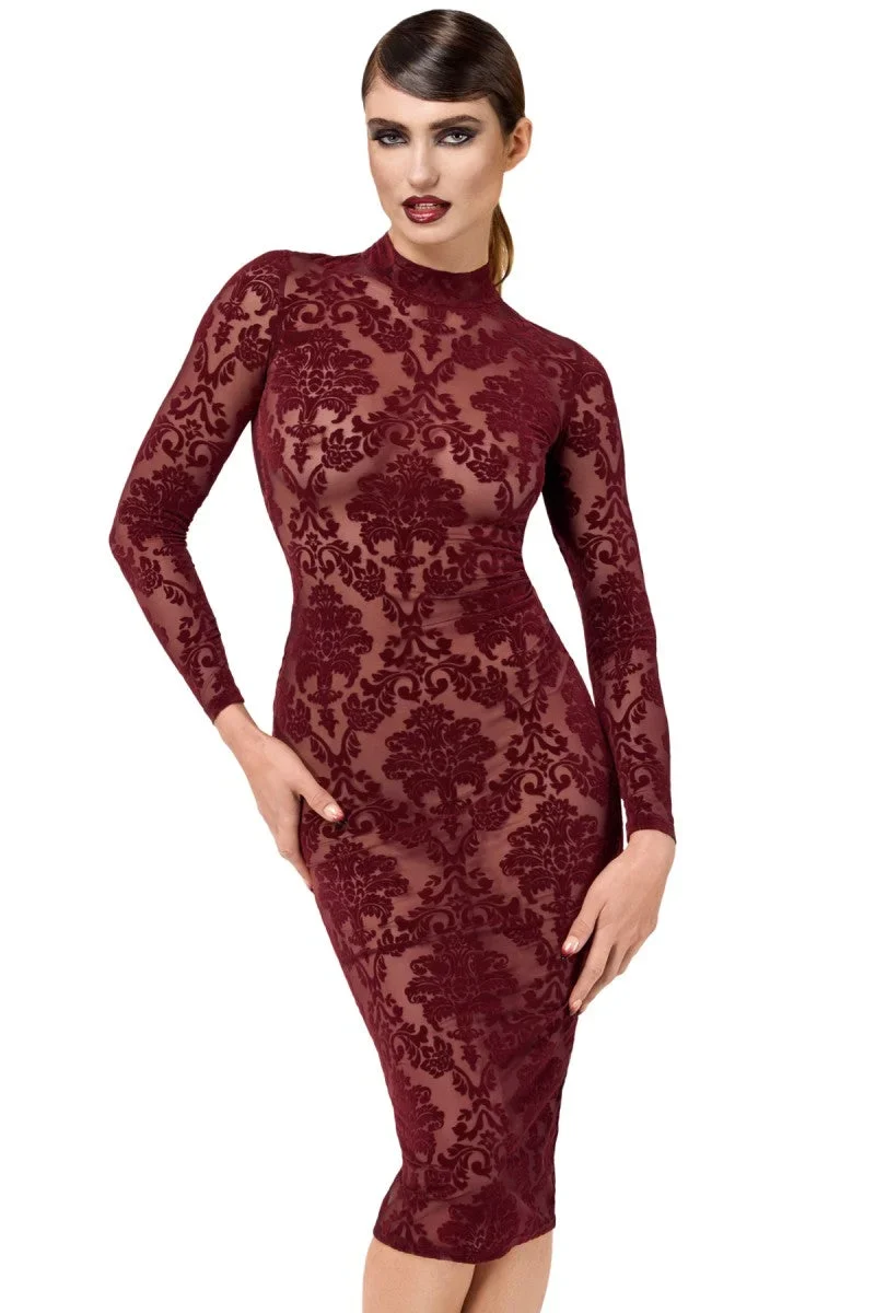 F384 halblanges Flockkleid Kink Royal