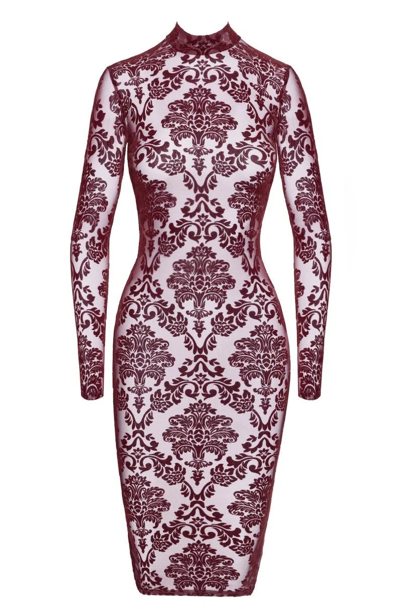 F384 halblanges Flockkleid Kink Royal