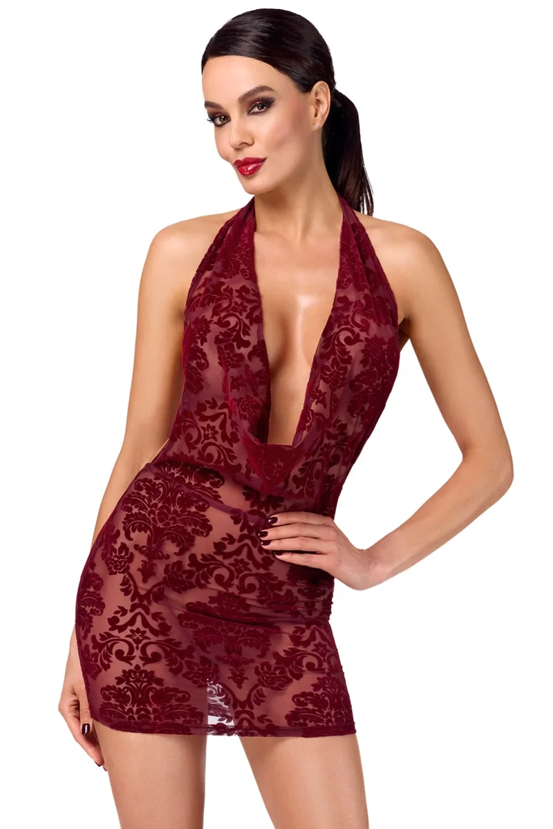 Royal Kink: Burgunder Minikleid mit Glamour-Faktor