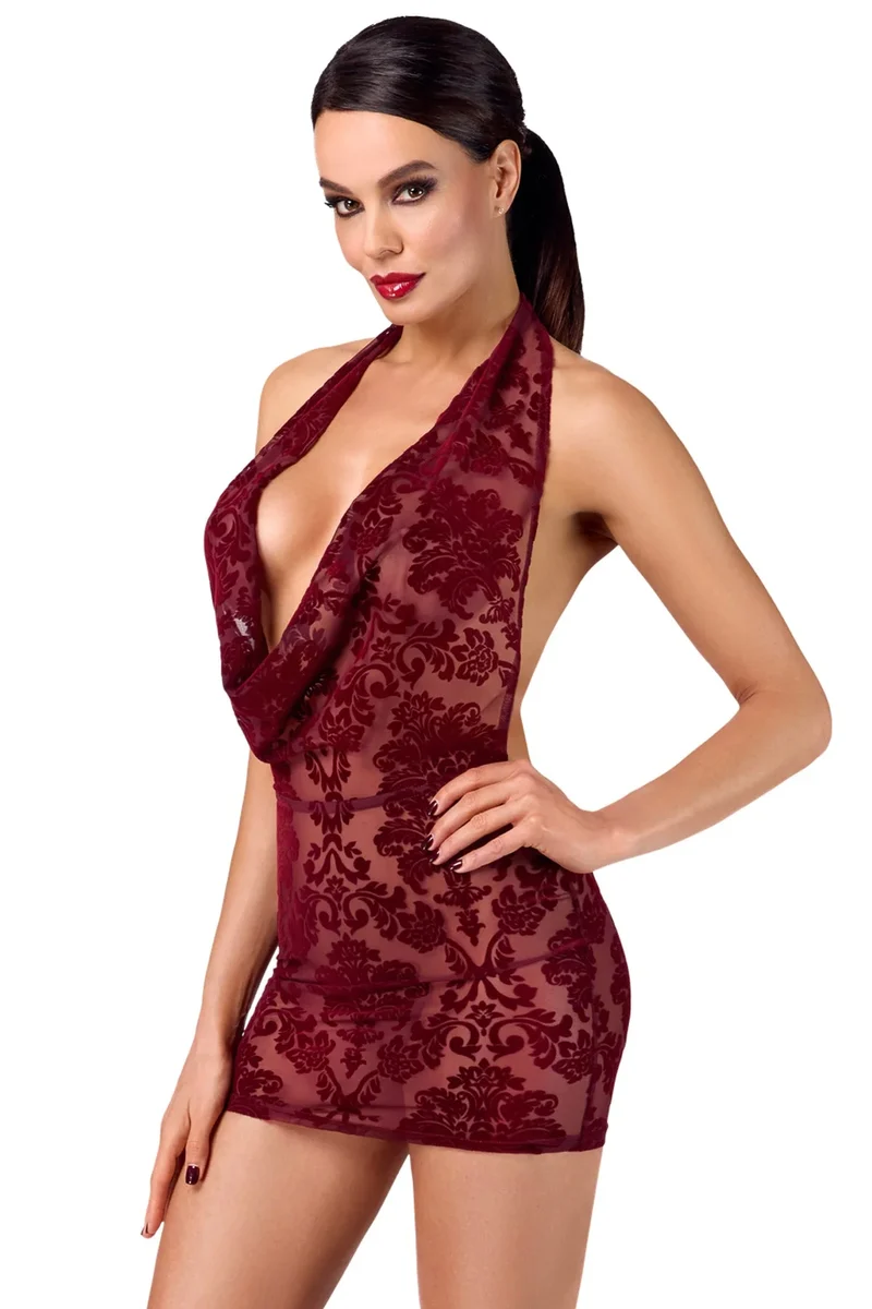 Royal Kink: Burgunder Minikleid mit Glamour-Faktor