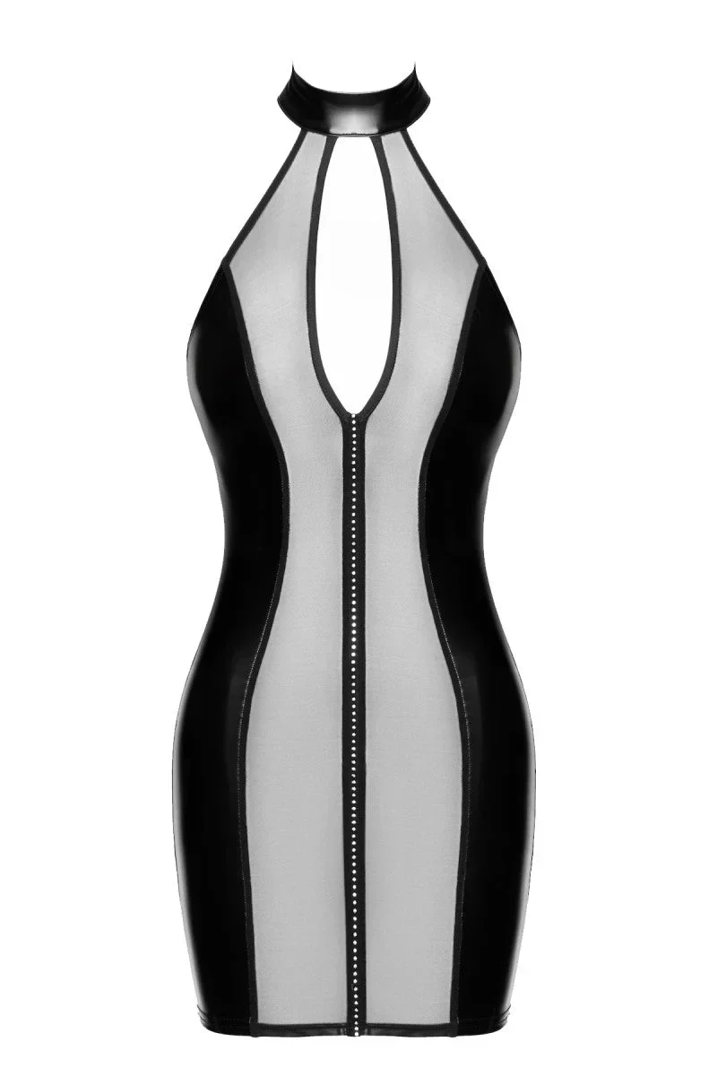 F370 Luxuria Crystal Sheer Minikleid
