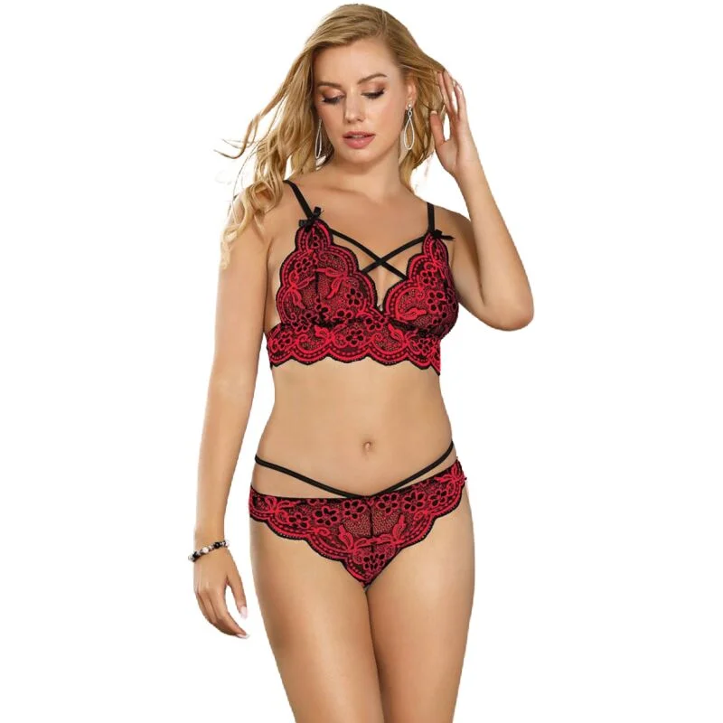 SUBBLIME - Spitzen-Dessous-Set: Oberteil & Höschen