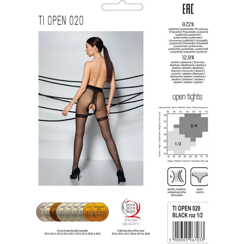 PASSION - TIOPEN 020 SCHWARZE STRUMPFHOSE 20 DEN