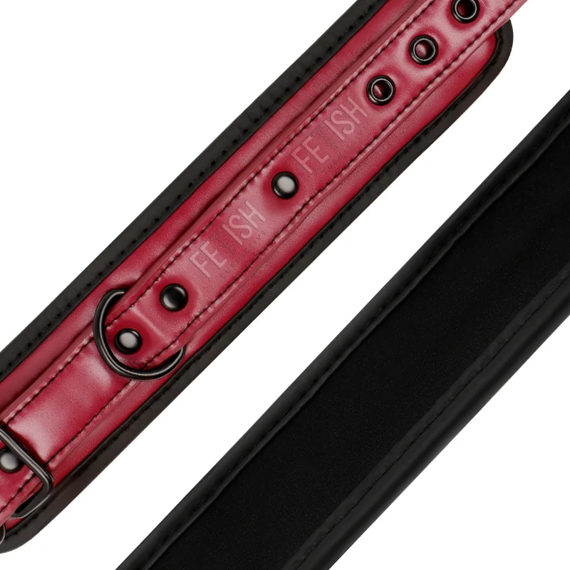 FETISH SUBMISSIVE DARK ROOM - HANDSCHELLEN AUS VEGANEM LEDER MIT NEOPRENFUTTER