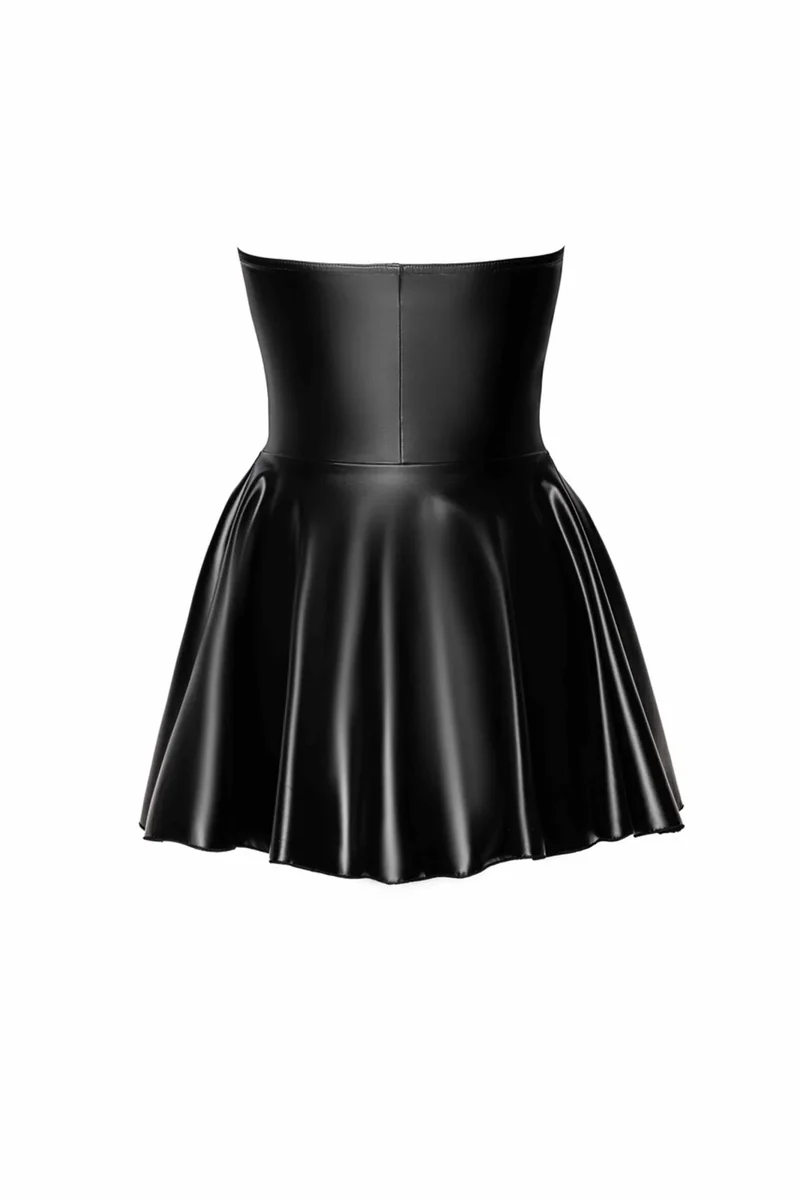 NOIR HANDMADE – F308 Wetlook Minikleid mit Neckholder