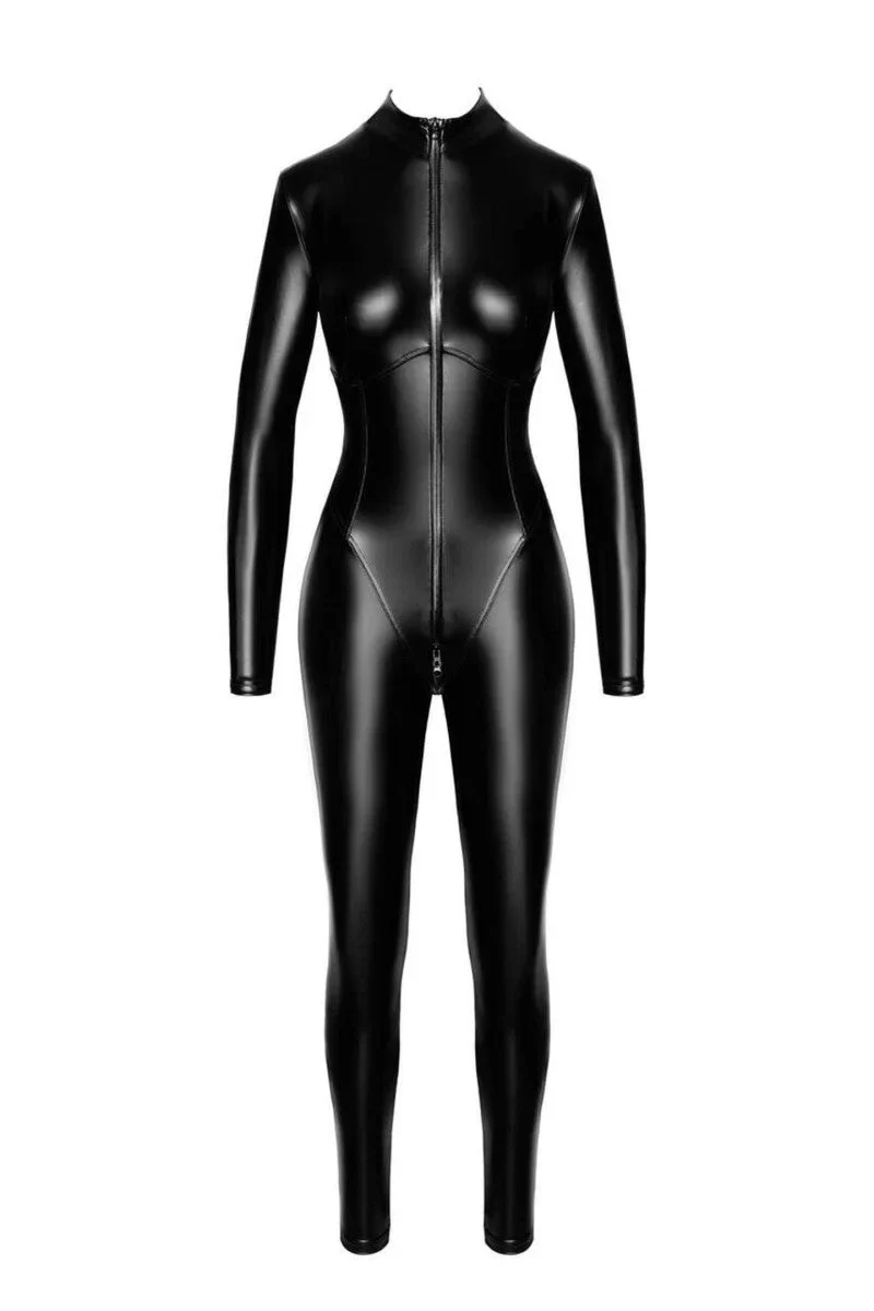 NOIR HANDMADE – F331 Wetlook Overall mit Stehkragen
