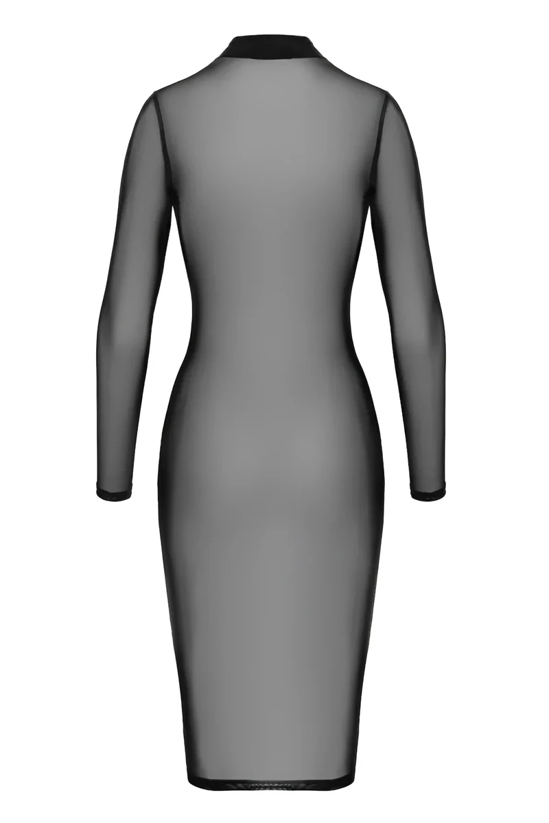 F347 halblanges Kleid aus feinem Netz