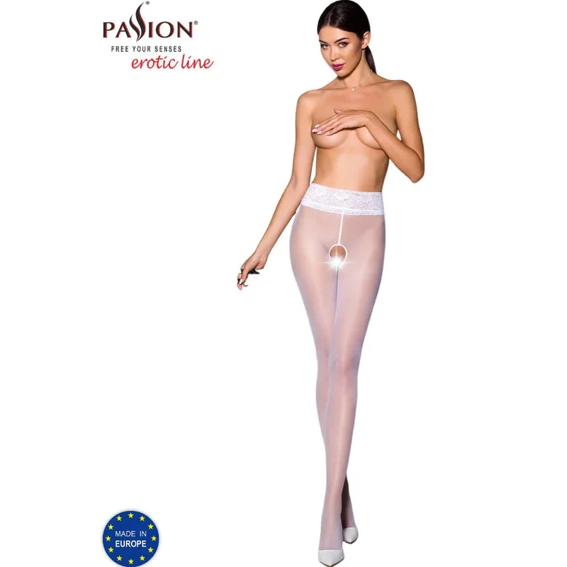 PASSION - TIOPEN 008 WEISSE STRUMPFHOSE 30 DEN