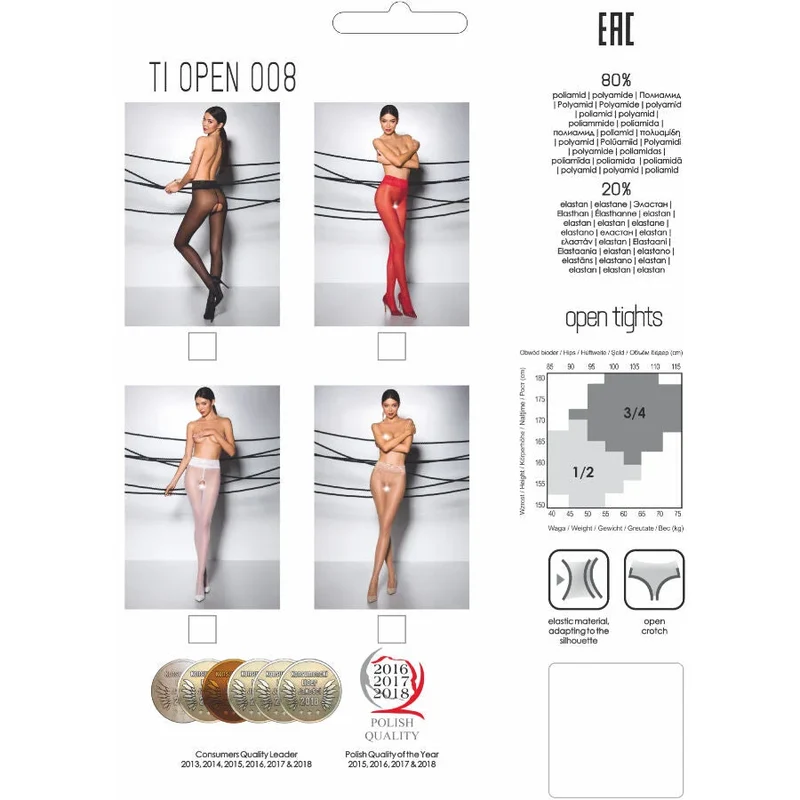 PASSION - TIOPEN 008 WEISSE STRUMPFHOSE 30 DEN