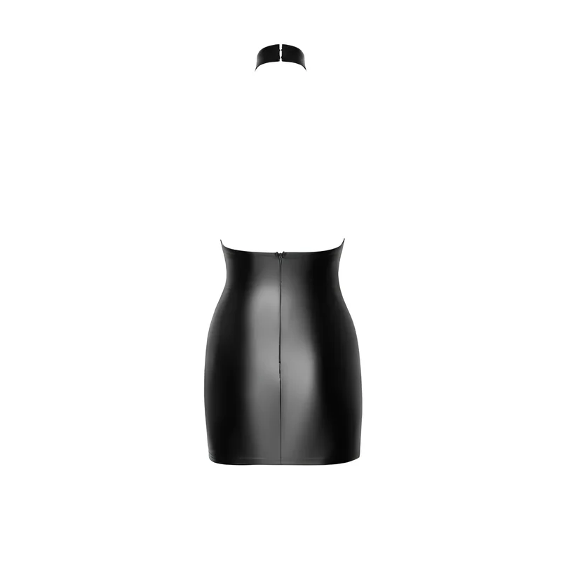 F311 Powerwetlook Minikleid mit Tüll