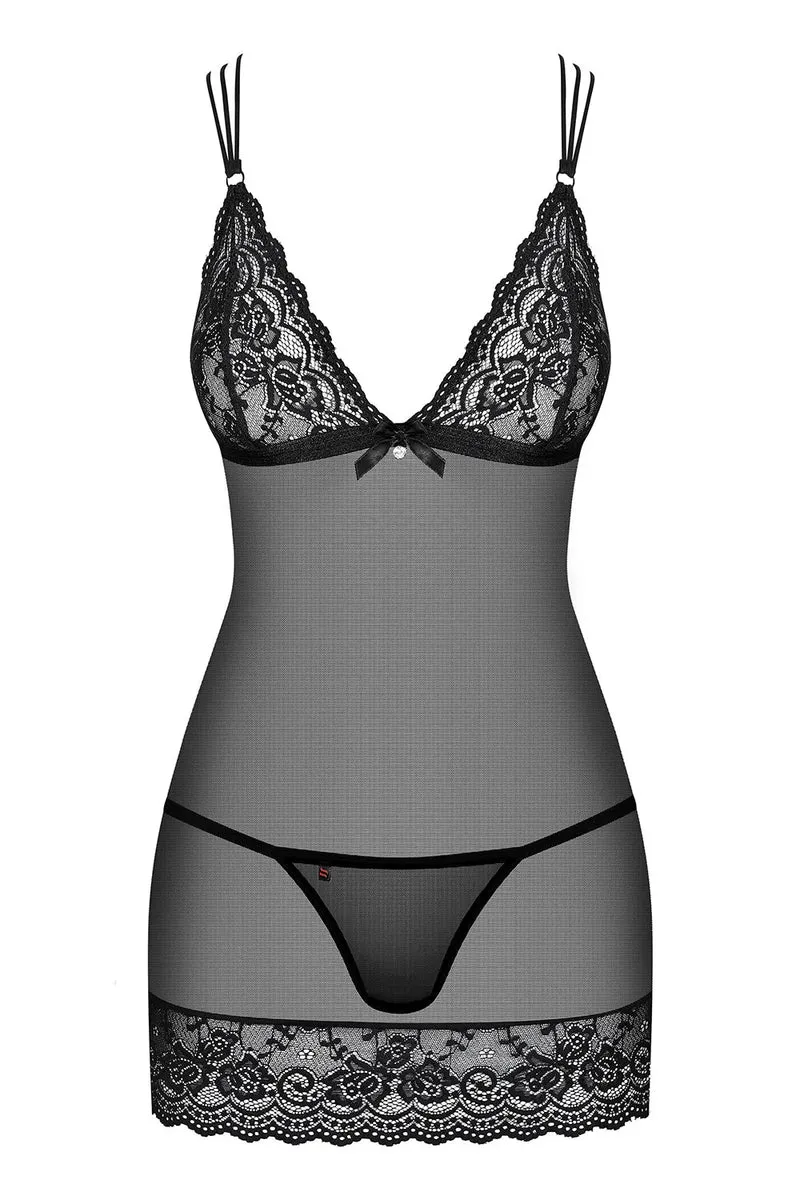 Verführerischer Negligee mit Spitze und Strassdetails