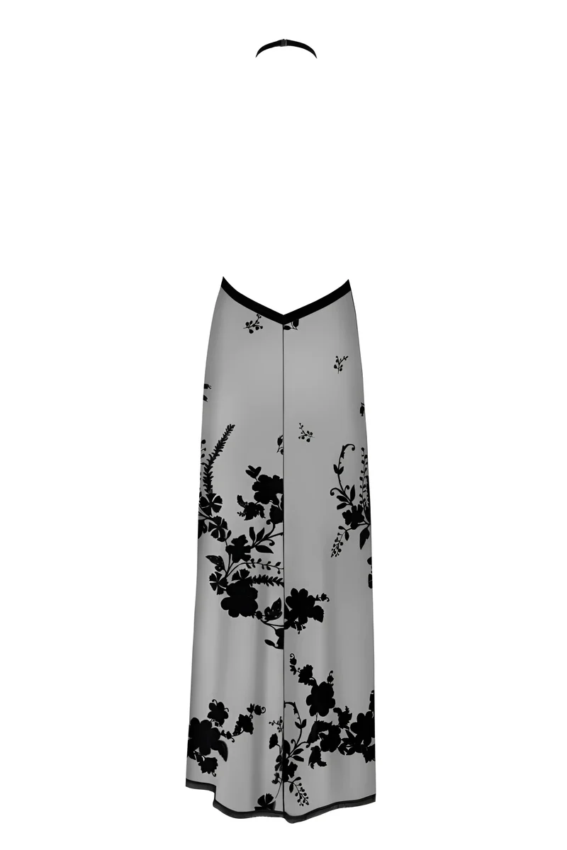 F312 langes Kleid aus Netzmaterial